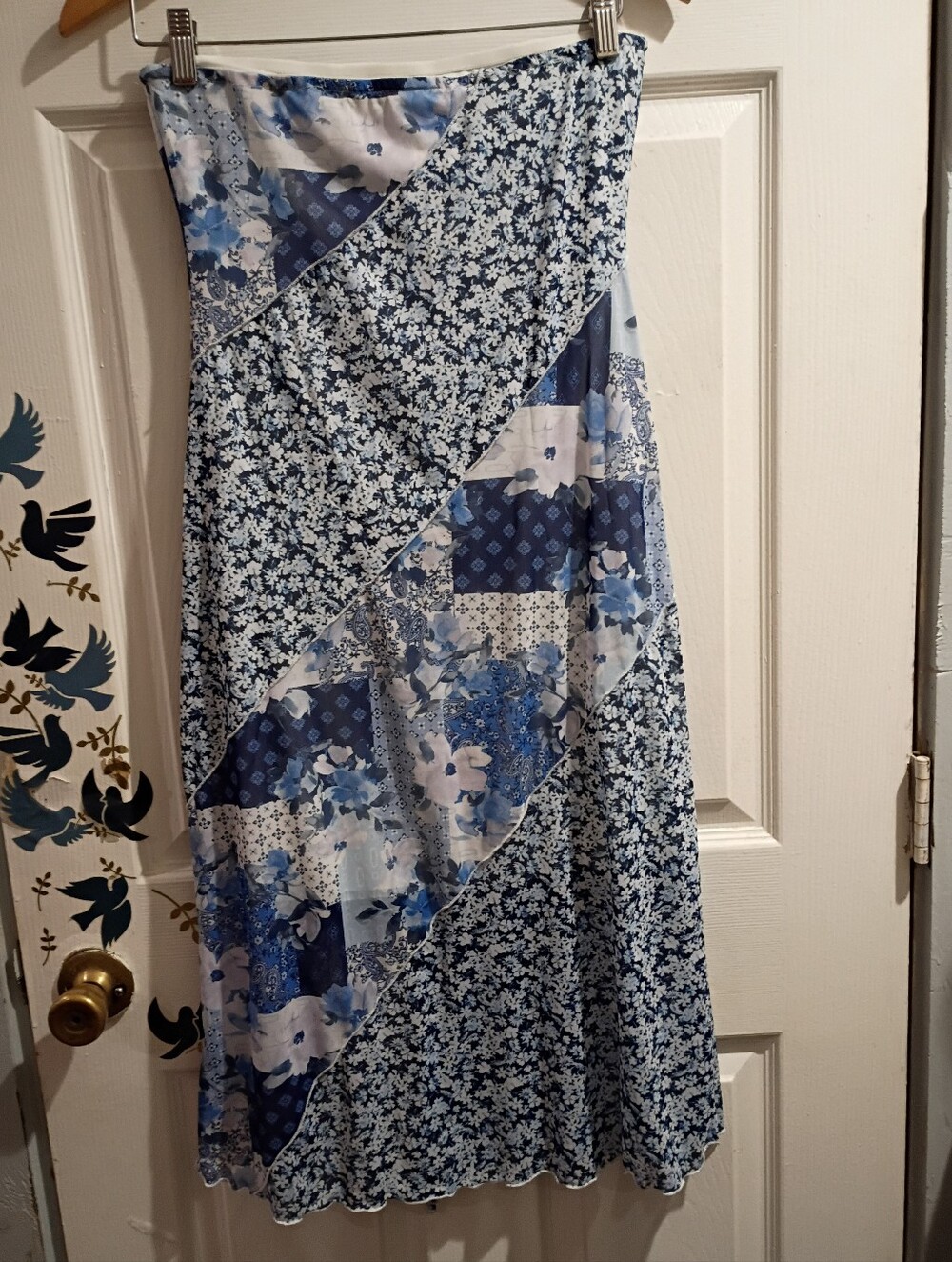 NWOT Altar'd State Blue Floral Patchwork Sleeveless Slip Dress - Picture 2 of 4